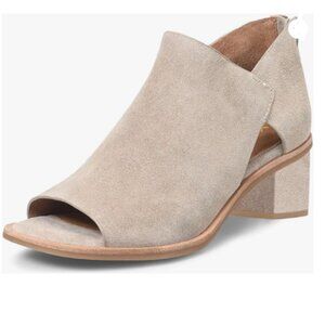 YDN Beige Peep Toe Low Block Heels Back Zipper Sandal Ankle Boots Comfy Shoes